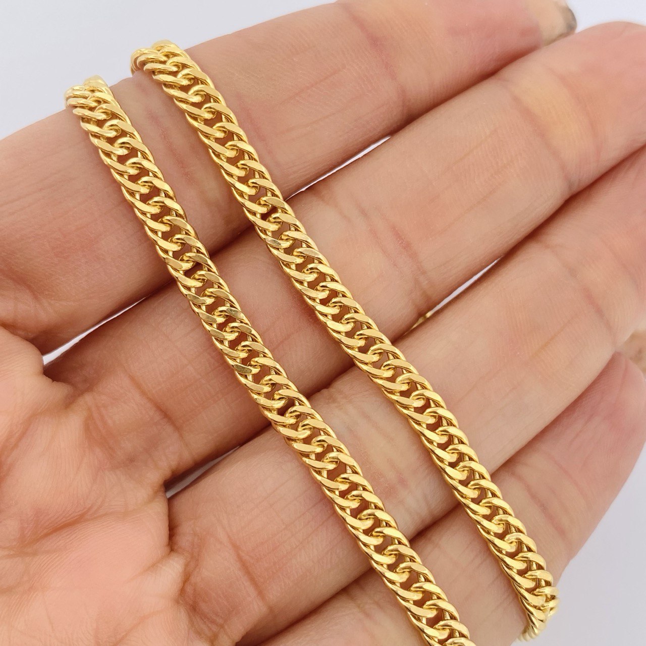 Cadena Cubana Reticulada 12.85gr / 60cm / +3 Oro 18K $