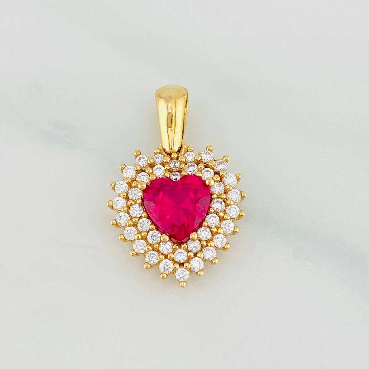 Dije Destello Corazon 2.2g / 2cm Oro Amarillo 18K