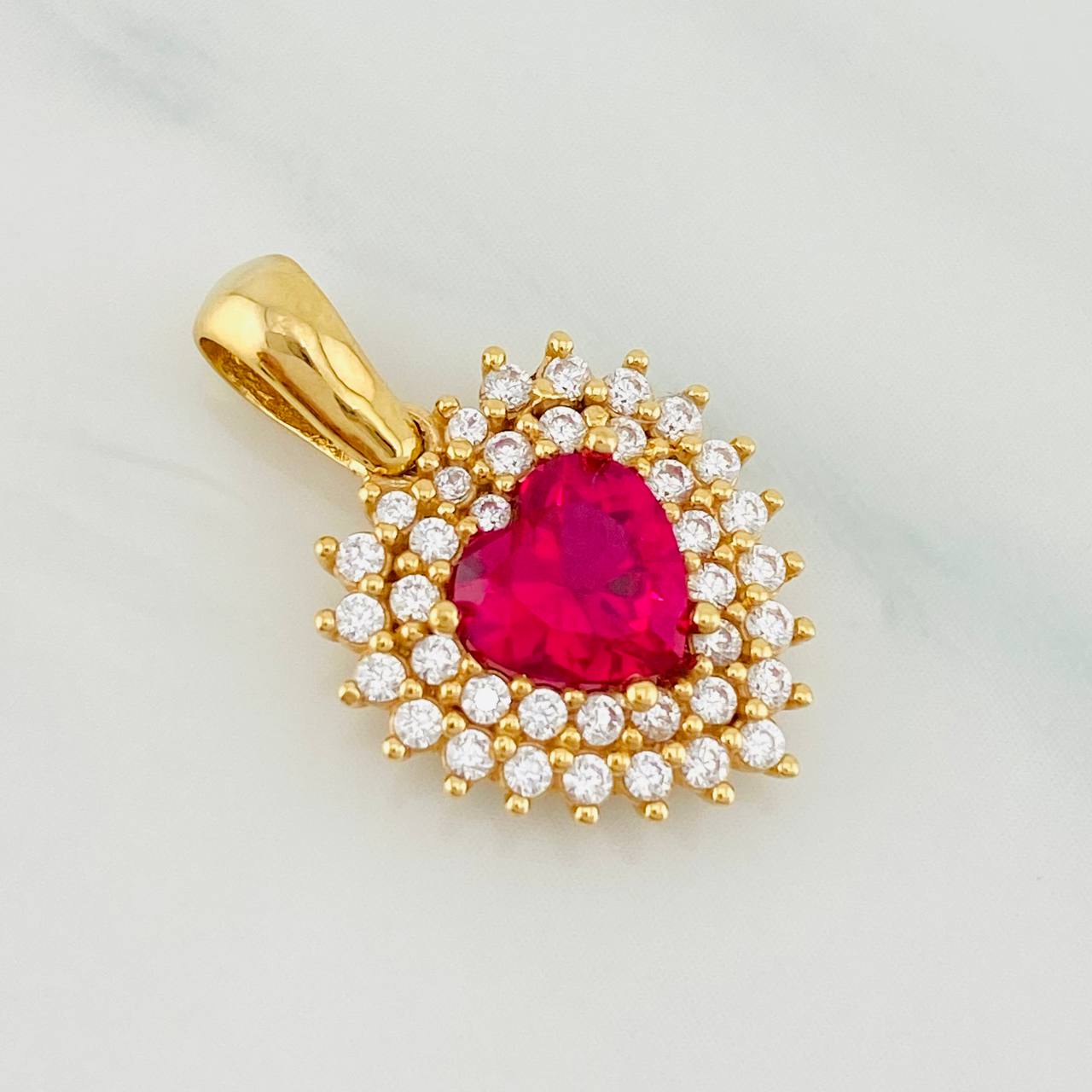 Dije Destello Corazon 2.2g / 2cm Oro Amarillo 18K