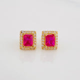 Topos Halo Cuadrado 2.6g / 7.17mm Oro Amarillo 18K