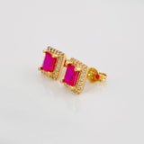 Topos Halo Cuadrado 2.6g / 7.17mm Oro Amarillo 18K
