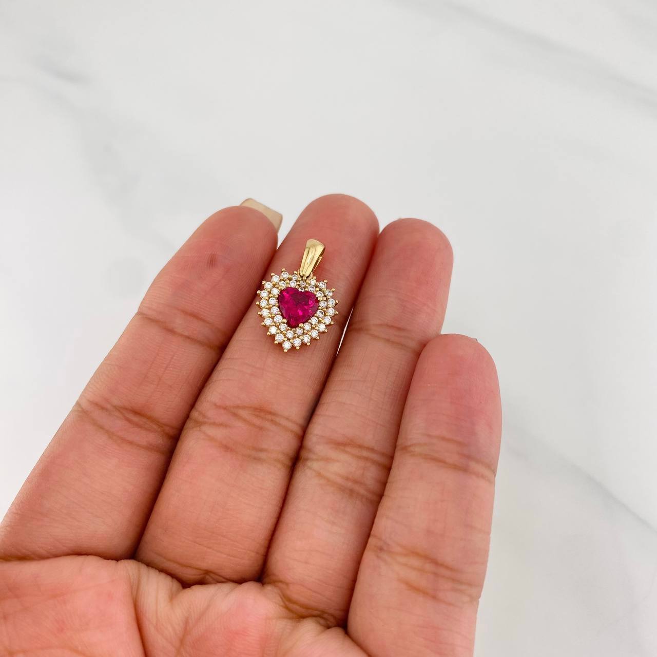 Dije Destello Corazon 2.2g / 2cm Oro Amarillo 18K