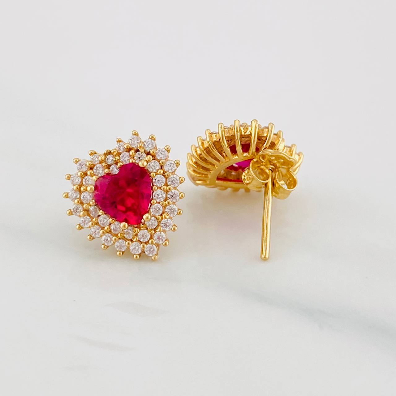 Topos Destello Corazon 4.05g / 12.6mm Oro Amarillo 18K