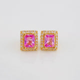 Topos Halo Cuadrado 2.55g / 7.1mm Oro Amarillo 18K