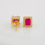 Topos Halo Cuadrado 2.6g / 7.17mm Oro Amarillo 18K