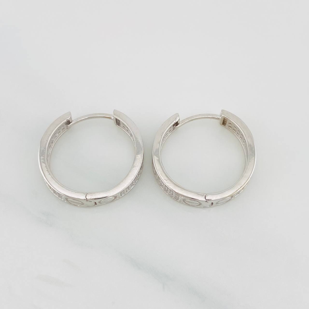 Candongas Tornillo 6.05g / 2.8cm Oro Blanco 18K