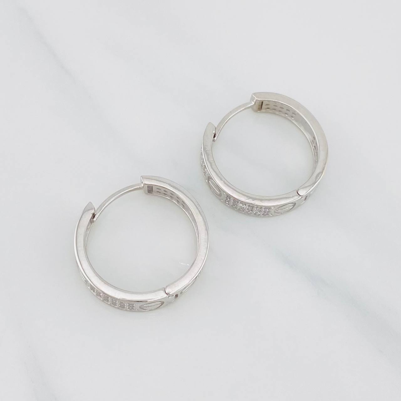 Candongas Tornillo 6.05g / 2.8cm Oro Blanco 18K