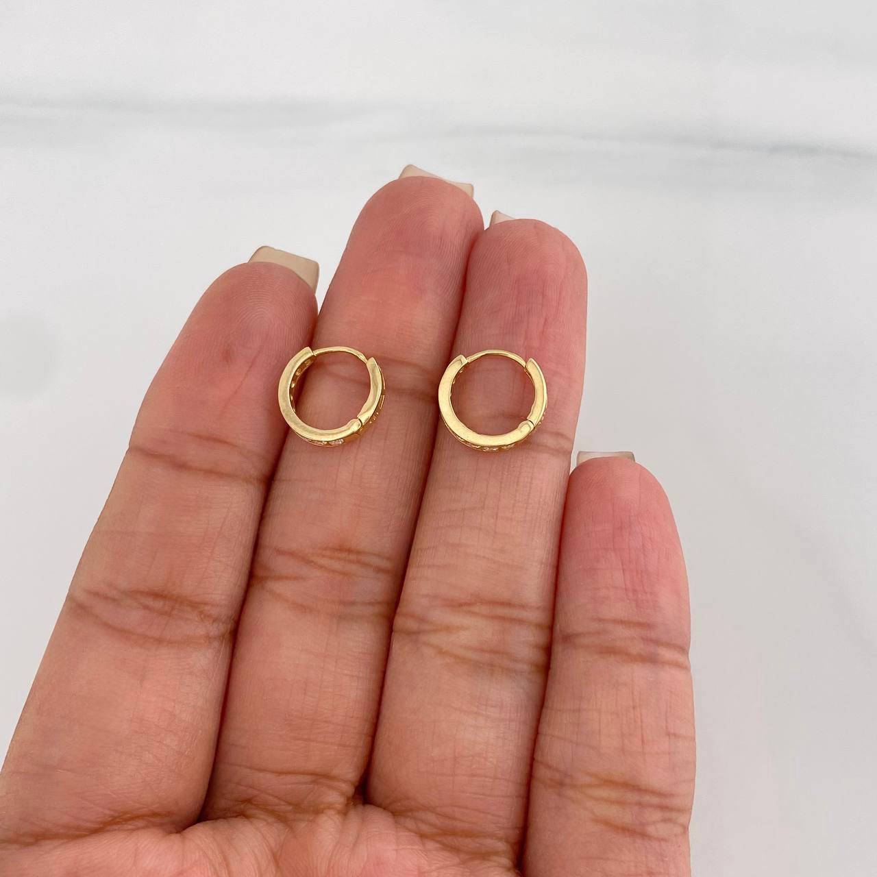 Candongas Carril 1.1g / 1cm Oro Amarillo 18K