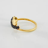 Anillo Gato 1.95g / T6 1/4 Dos Oros Negro Amarillo 18K