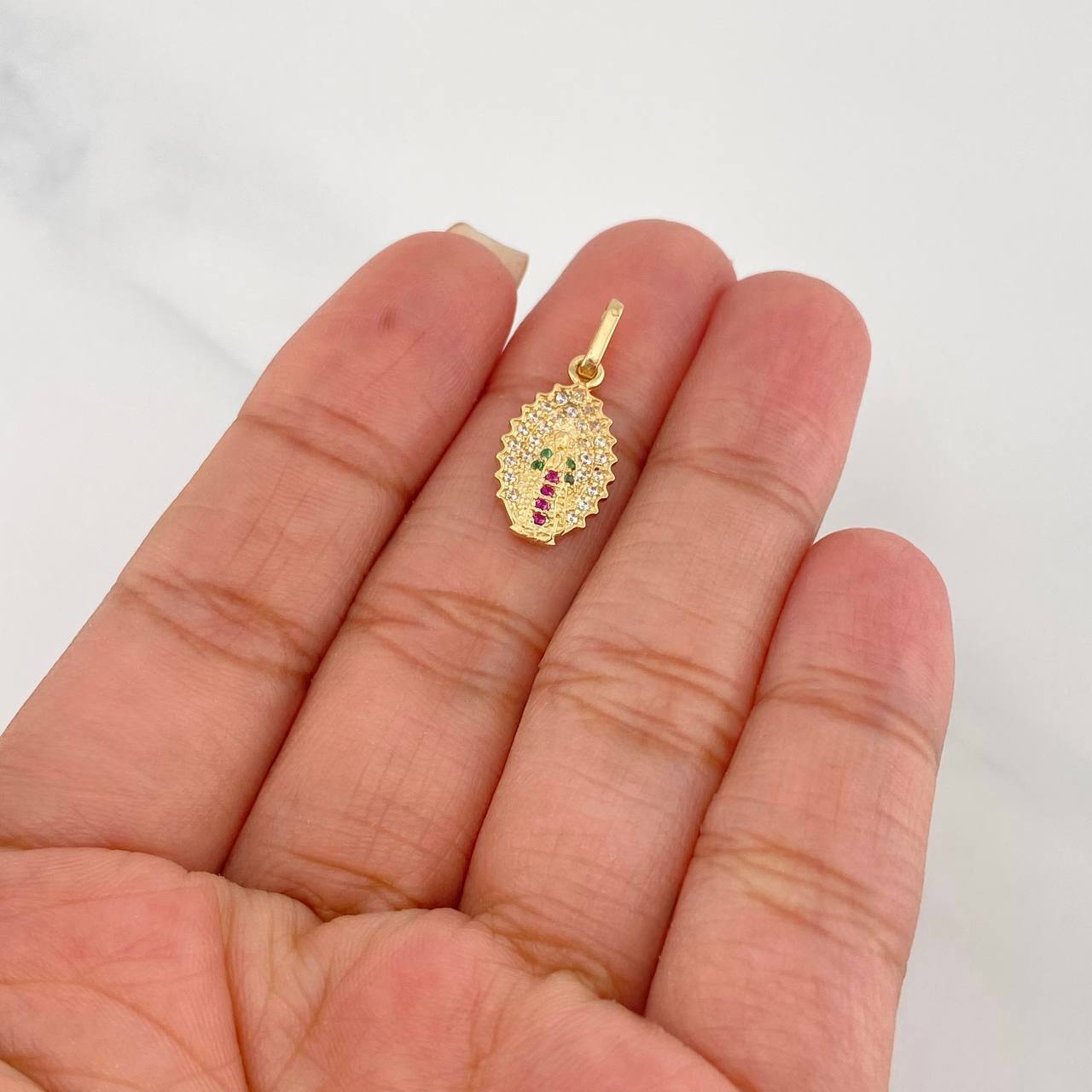Dije Medalla Virgen Guadalupe 1.35g / 2.2cm Oro Amarillo 18K