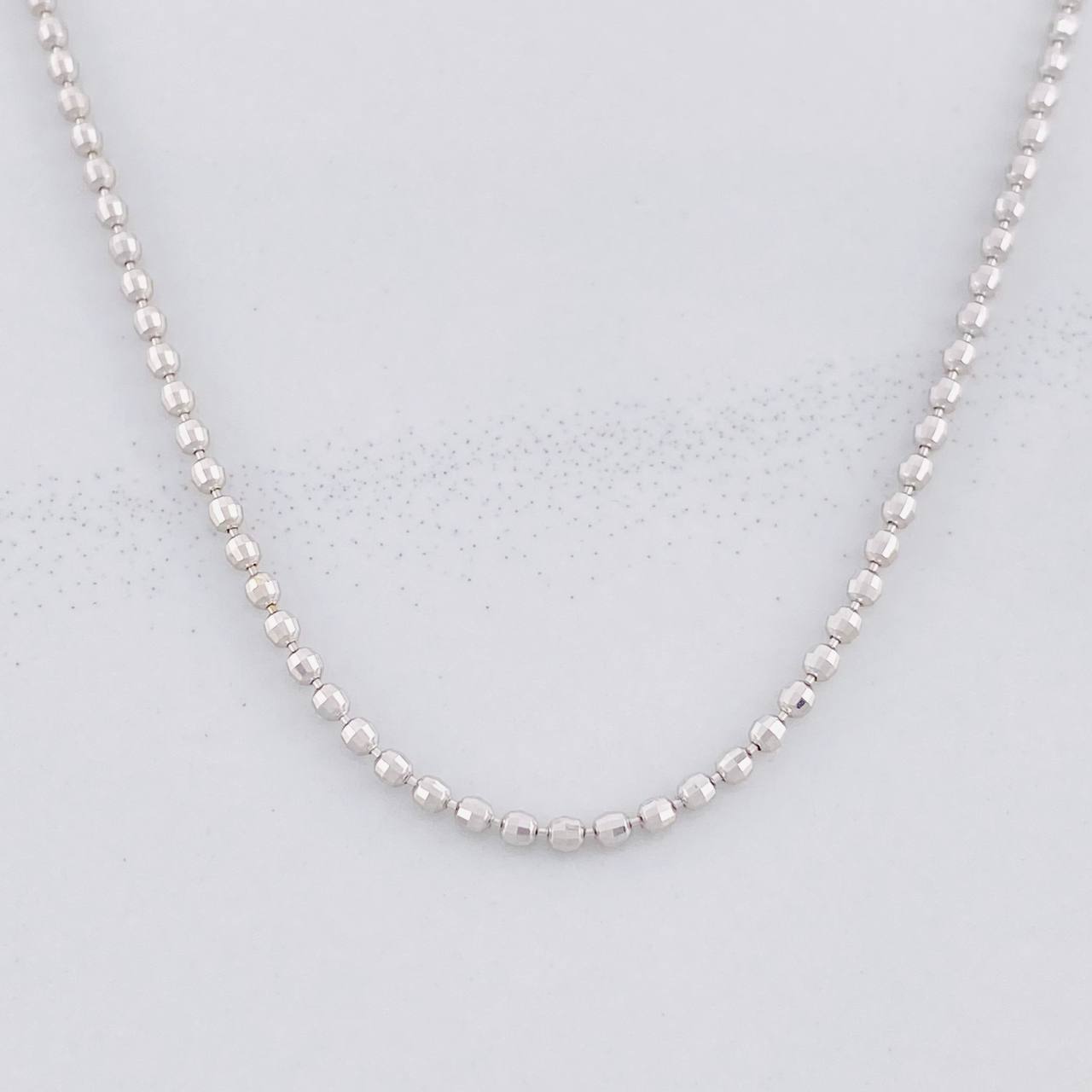 Cadena Militar Diamantada 8.35g / 60cm / 1.7mm Oro Blanco 18K