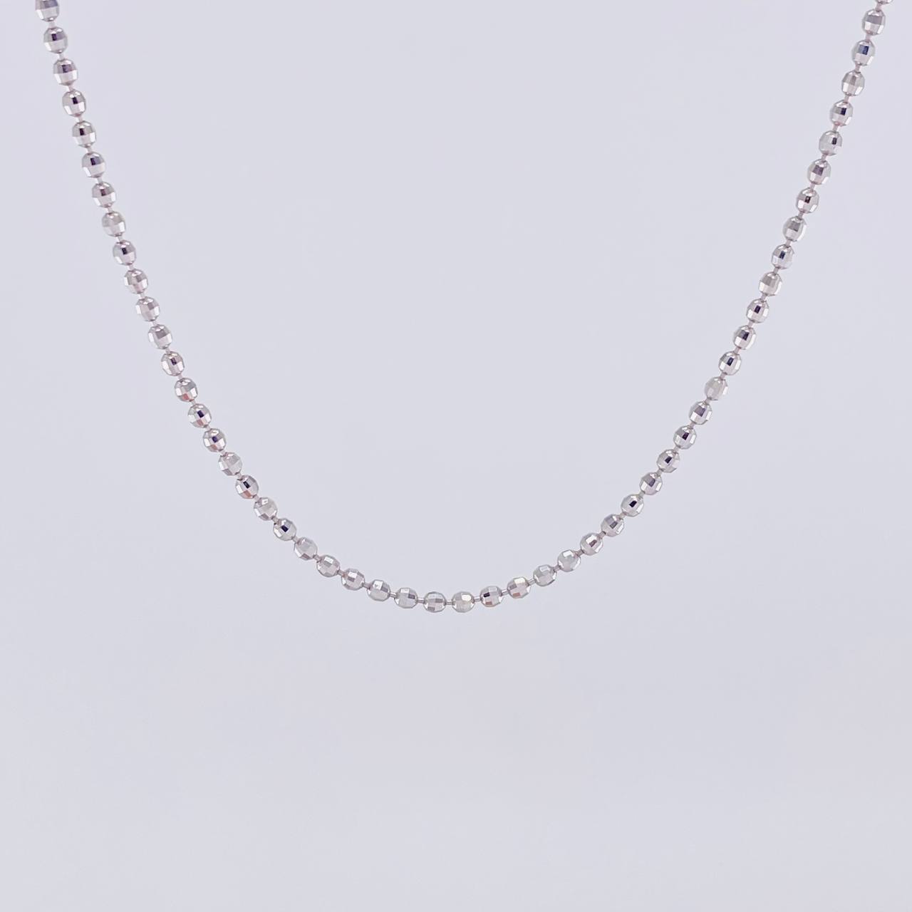 Cadena Militar Diamantada 8.35g / 60cm / 1.7mm Oro Blanco 18K