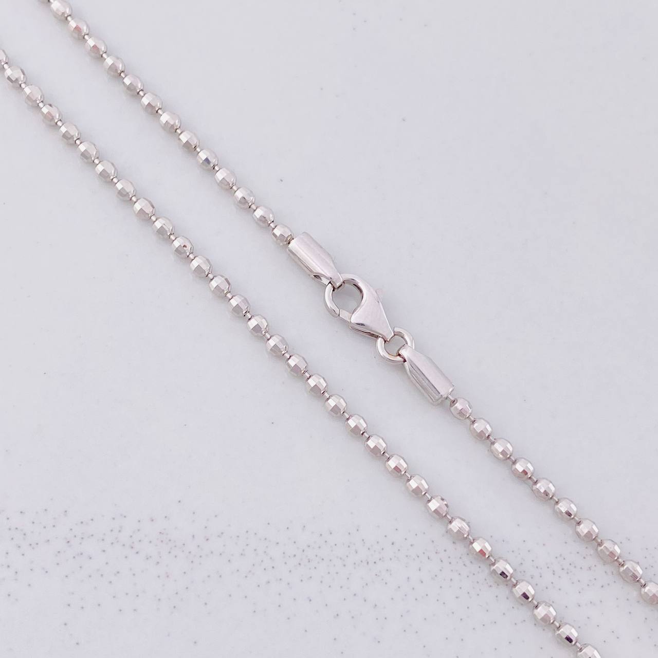 Cadena Militar Diamantada 8.35g / 60cm / 1.7mm Oro Blanco 18K