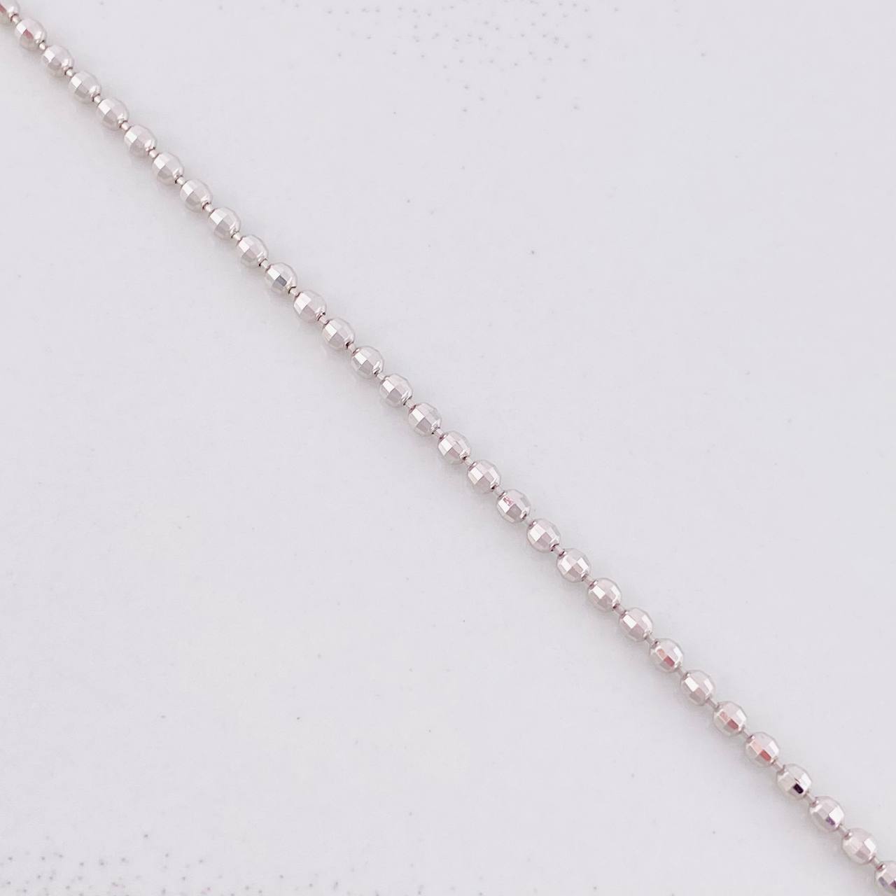Cadena Militar Diamantada 8.35g / 60cm / 1.7mm Oro Blanco 18K