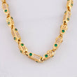 Cadena Rustica Cilindros Tridimensionales 52.2g / 65cm / 5.5mm Oro Amarillo 18K