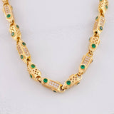 Cadena Rustica Cilindros Tridimensionales 52.2g / 65cm / 5.5mm Oro Amarillo 18K