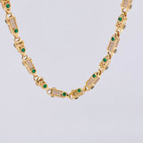 Cadena Rustica Cilindros Tridimensionales 52.2g / 65cm / 5.5mm Oro Amarillo 18K