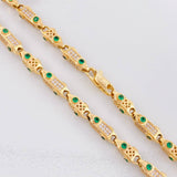 Cadena Rustica Cilindros Tridimensionales 52.2g / 65cm / 5.5mm Oro Amarillo 18K