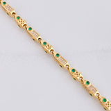 Cadena Rustica Cilindros Tridimensionales 52.2g / 65cm / 5.5mm Oro Amarillo 18K