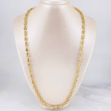 Cadena Rustica Cilindros Tridimensionales 52.2g / 65cm / 5.5mm Oro Amarillo 18K