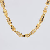 Cadena Rustica Cilindros Tridimensionales 54.3g / 65cm / 5.6mm Oro Amarillo 18K