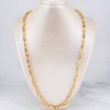 Cadena Rustica Cilindros Tridimensionales 54.3g / 65cm / 5.6mm Oro Amarillo 18K