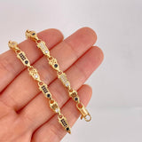 Cadena Rustica Cilindros Tridimensionales 54.3g / 65cm / 5.6mm Oro Amarillo 18K