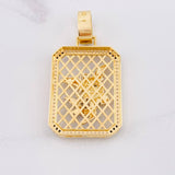 Dije Placa Malla San Miguel Arcangel 21.9g / 6cm Dos Oros Negro Amarillo 18K