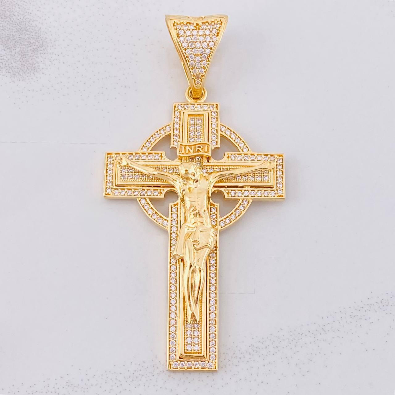 Dije Cruz Cristo Celta 14.15g / 6.5cm Oro Amarillo 18K