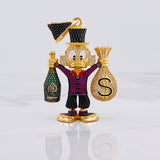 Dije Pato Bolsa de Dinero 31.75g / 6.4cm Dos Oros Negro Amarillo 18K