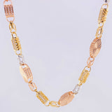 Cadena Rustico Cilindro Rectangular Diamantada 51.7g / 70.6cm / 5.5mm Tres Oros 18K
