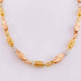 Cadena Rustico Cilindro Rectangular Diamantada 51.7g / 70.6cm / 5.5mm Tres Oros 18K