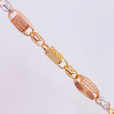 Cadena Rustico Cilindro Rectangular Diamantada 51.7g / 70.6cm / 5.5mm Tres Oros 18K