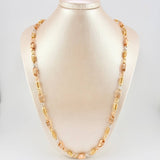 Cadena Rustico Cilindro Rectangular Diamantada 51.7g / 70.6cm / 5.5mm Tres Oros 18K