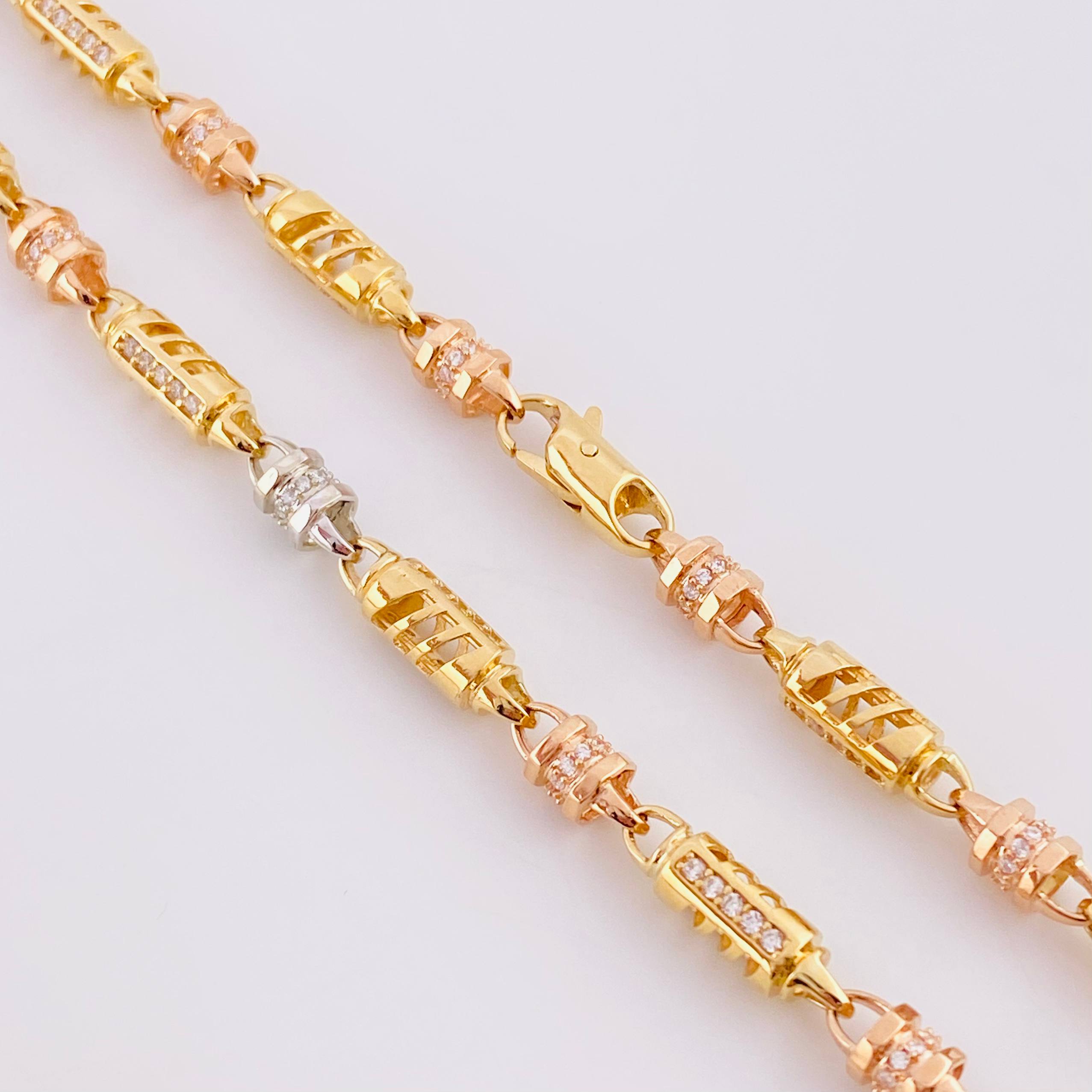 Cadena Rustico Cilindro Boya Tejido 48.75g / 70cm / 4.7mm Tres Oros 18K