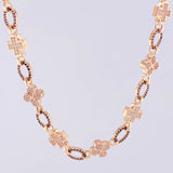 Cadena Rustico Cruz Trebol 51.65g / 71.6cm / 8.9mm Oro Rosa 18K