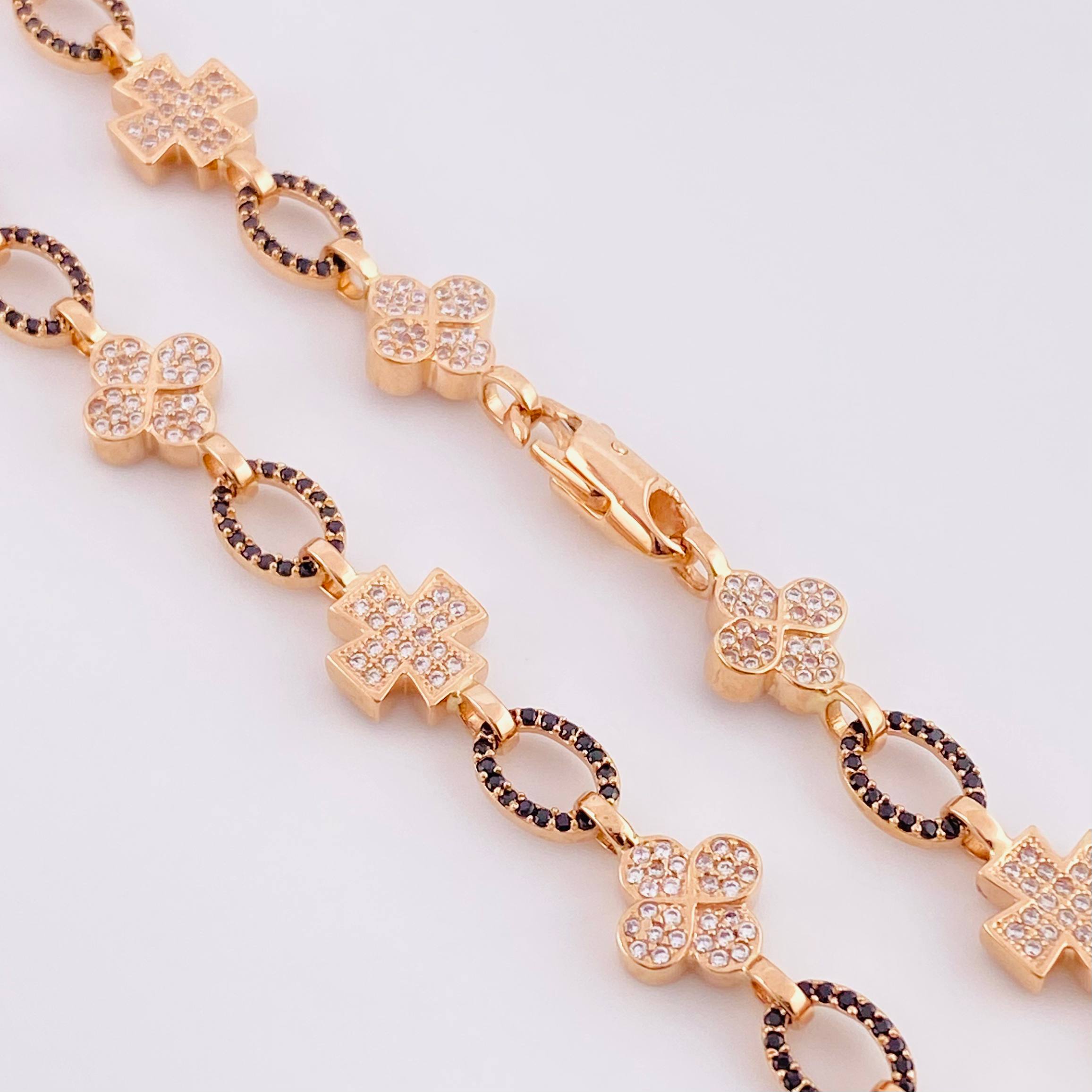Cadena Rustico Cruz Trebol 51.65g / 71.6cm / 8.9mm Oro Rosa 18K
