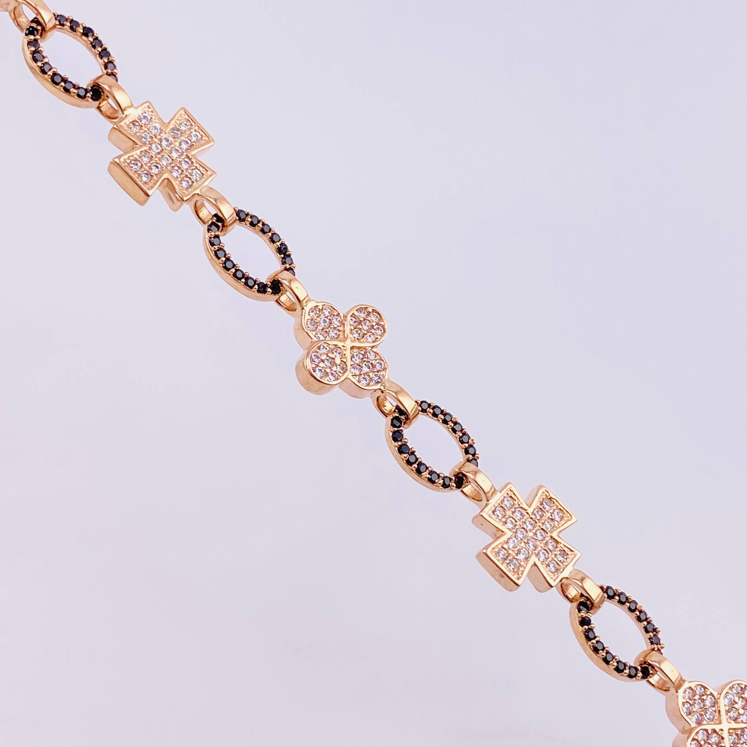Cadena Rustico Cruz Trebol 51.65g / 71.6cm / 8.9mm Oro Rosa 18K