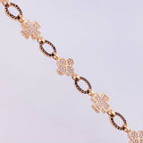 Cadena Rustico Cruz Trebol 51.65g / 71.6cm / 8.9mm Oro Rosa 18K