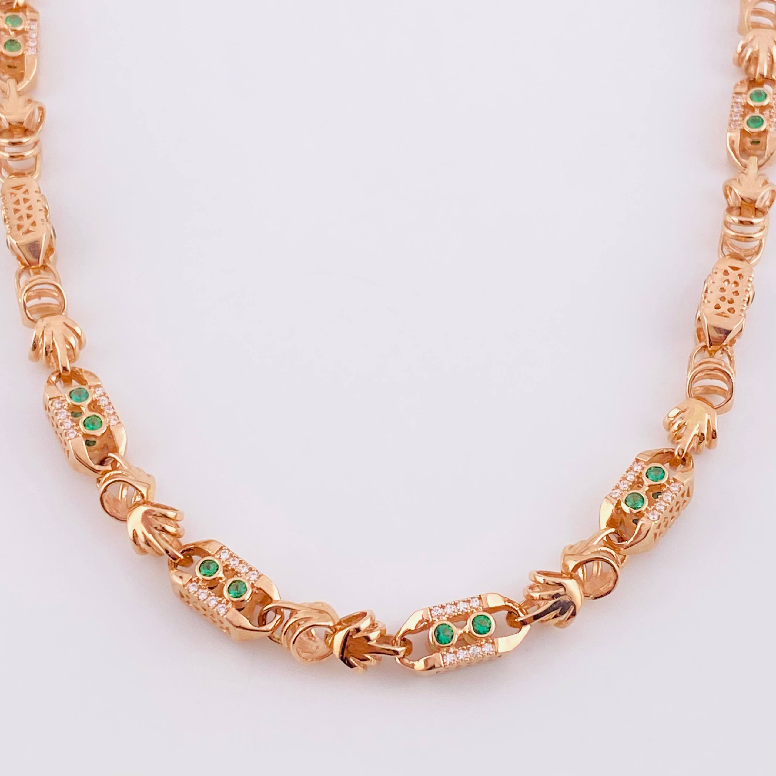 Cadena Rustico Barra 59.35g / 70cm / 5.9mm Oro Rosa 18K