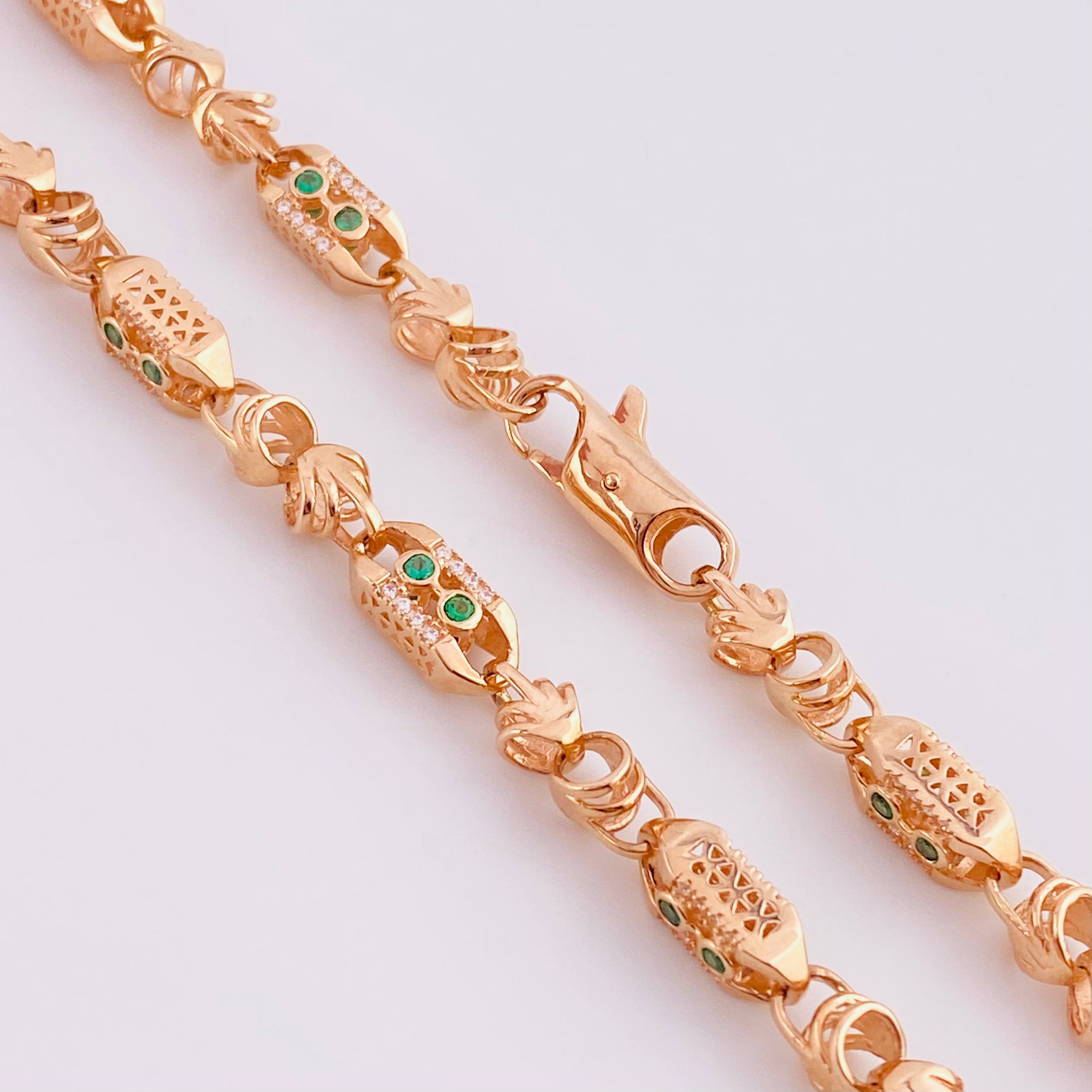 Cadena Rustico Barra 59.35g / 70cm / 5.9mm Oro Rosa 18K