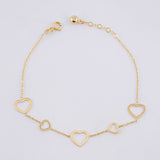 Pulso Aro Seguido Silueta Corazon 1.65g / 18.4cm / 0.6mm Oro Amarillo 18K