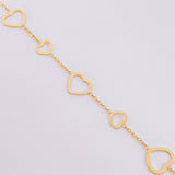 Pulso Aro Seguido Silueta Corazon 1.65g / 18.4cm / 0.6mm Oro Amarillo 18K
