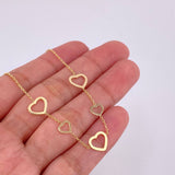 Pulso Aro Seguido Silueta Corazon 1.65g / 18.4cm / 0.6mm Oro Amarillo 18K