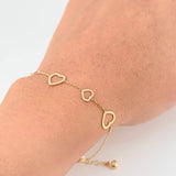 Pulso Aro Seguido Silueta Corazon 1.65g / 18.4cm / 0.6mm Oro Amarillo 18K