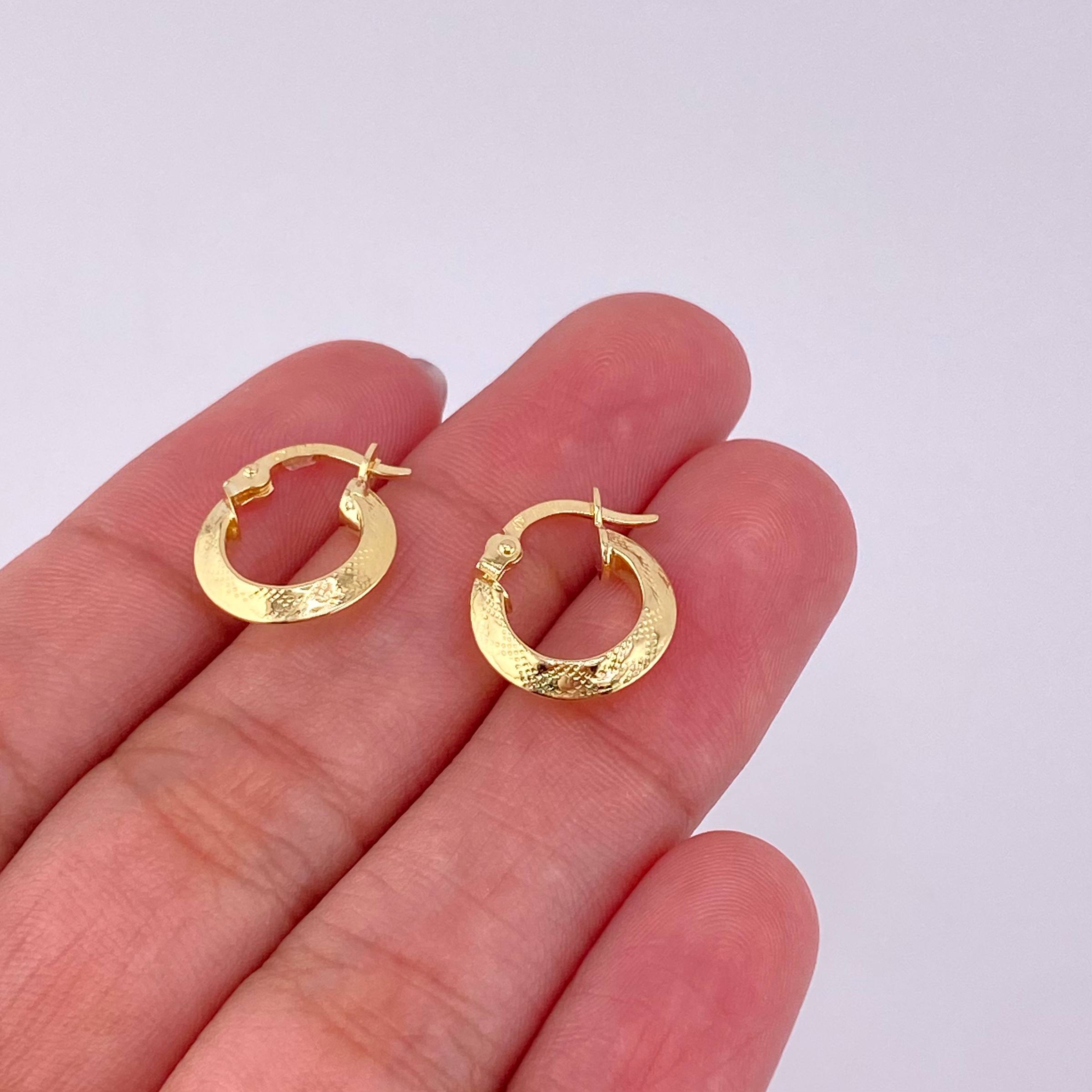 Candongas Ciri 1.25g / 1.5cm Oro Amarillo 18K