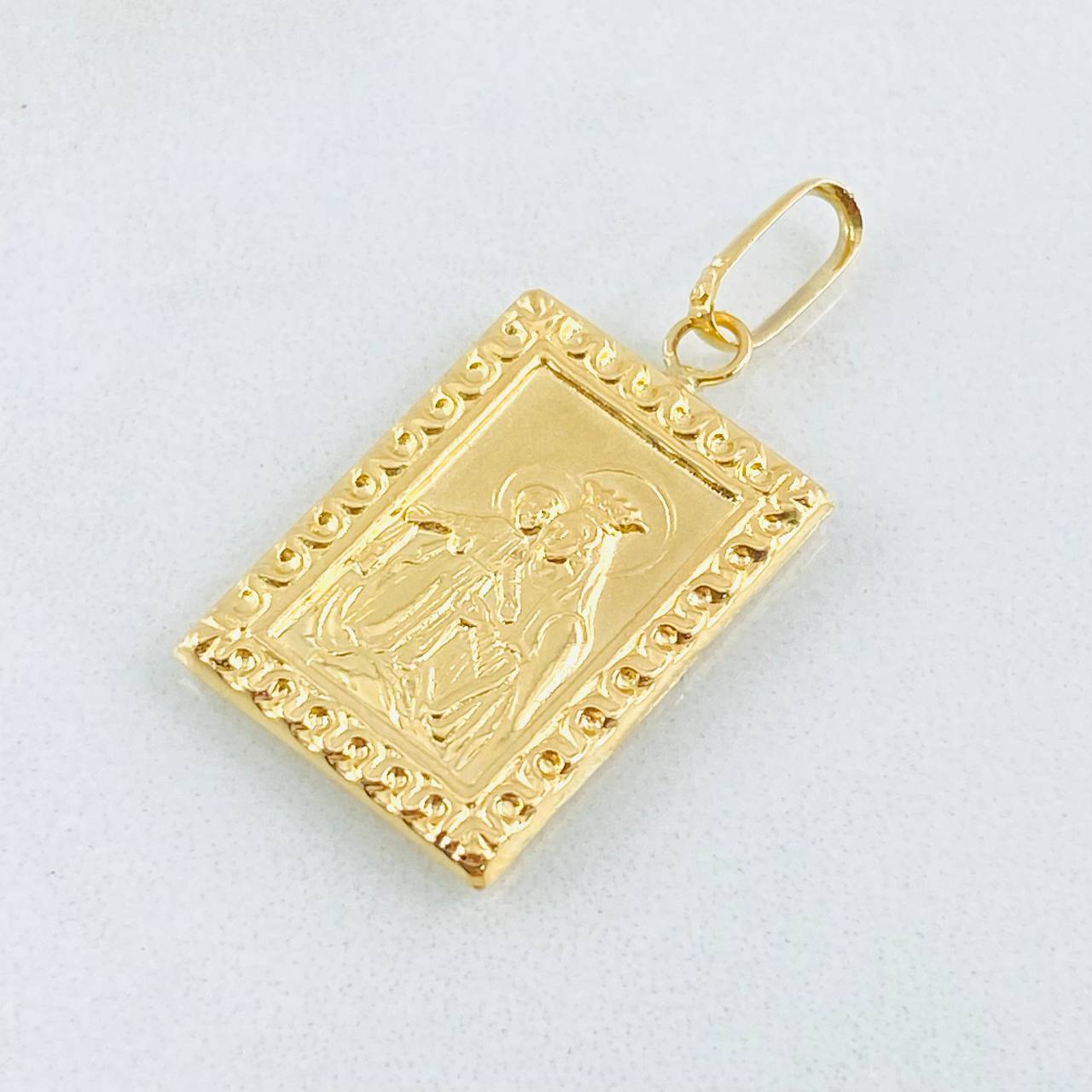 Dije Placa Doble Faz 1.75gr / 3cm / Oro Amarillo 18K