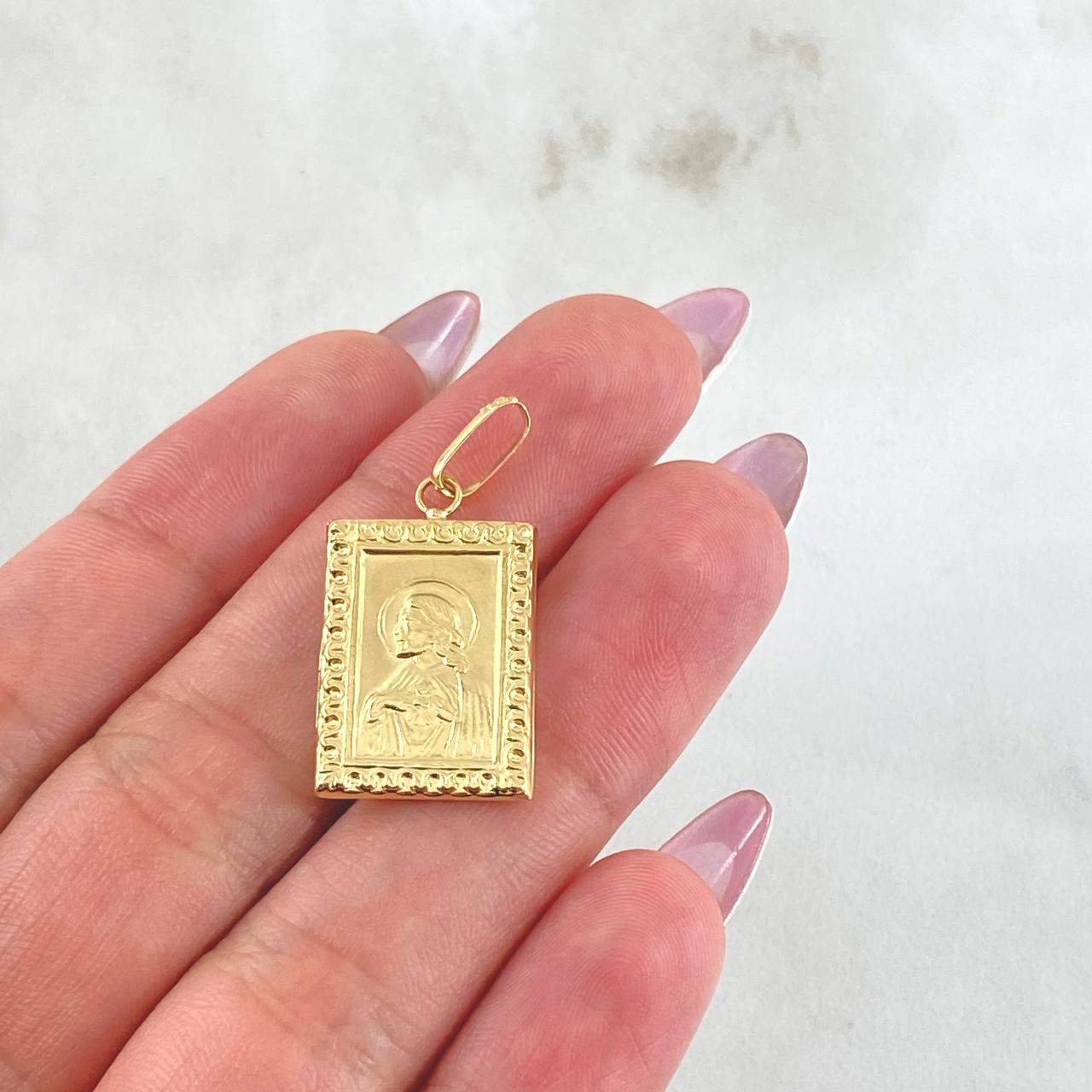 Dije Placa Doble Faz 1.75gr / 3cm / Oro Amarillo 18K