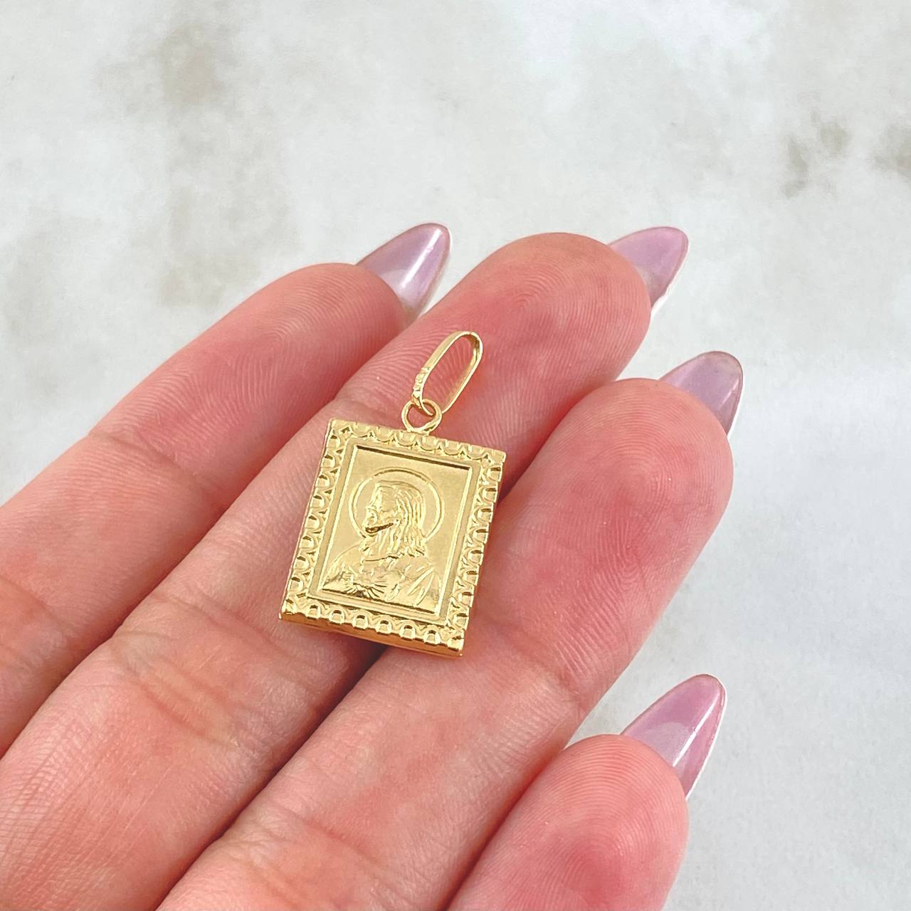 Dije Placa Doble Faz 1.4gr / 2.6cm / Oro Amarillo 18K
