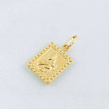 Dije Placa Doble Faz 0.8gr / 2.1cm / Oro Amarillo 18K